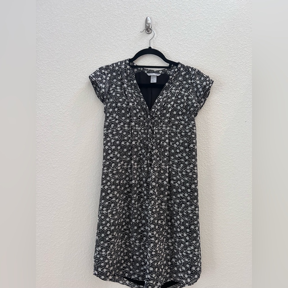 H&M Black and White Dotted Sheath Midi Dress Size 4